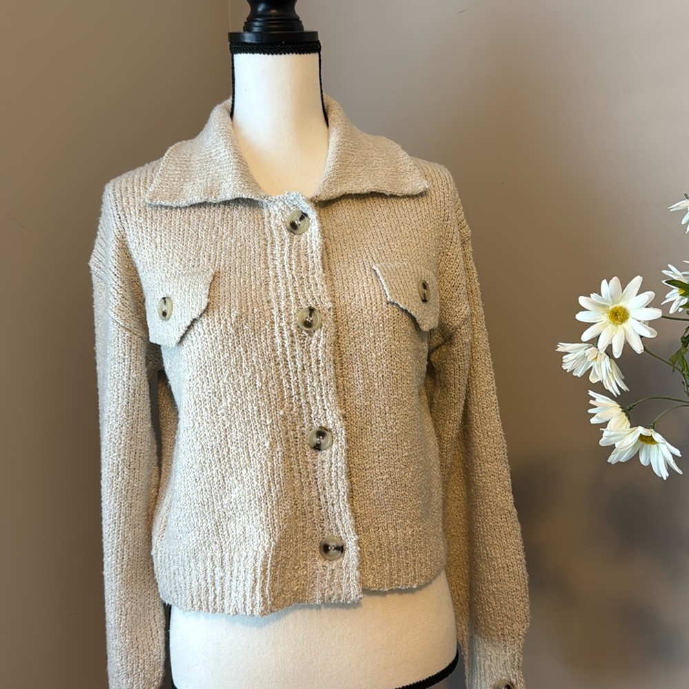 Pink Rose Women’s Button Down Sweater Size XS.
